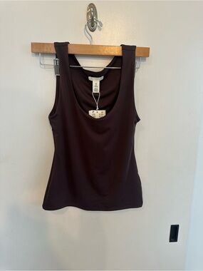 NWT H&M Women’s Scoop Neck Tank Top - Dark Brown